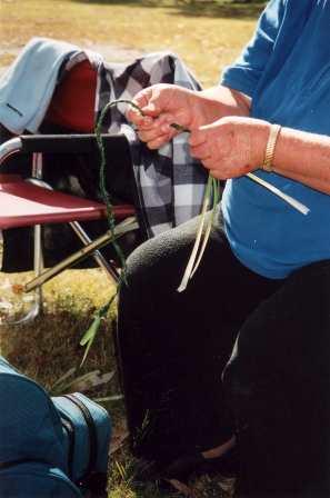  Urban Aboriginal person doing crafts. Photo  copyright 2003 Kristina Everett, all rights reserved.